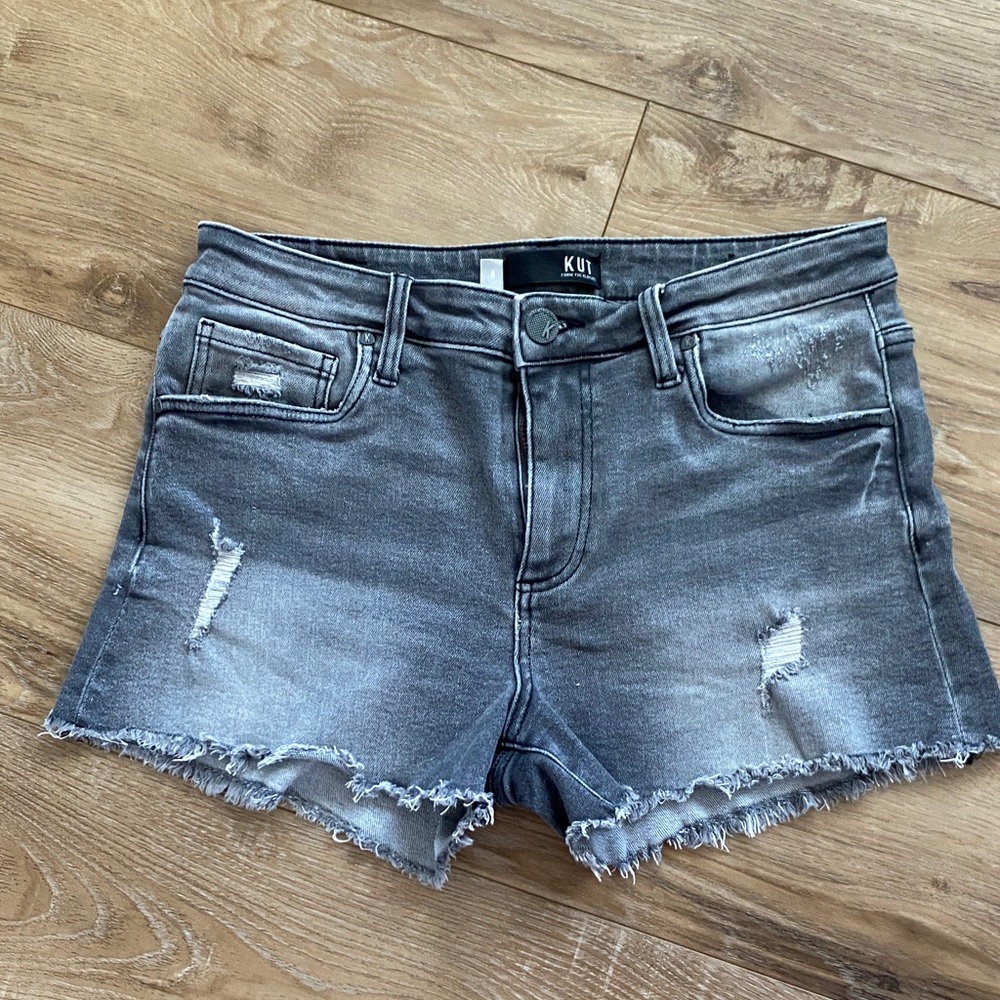 Kut from the Kloth Gray Distressed Jean Shorts